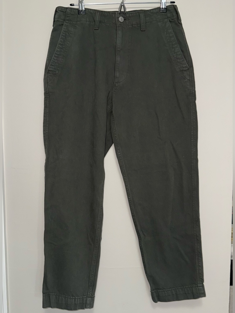 Abercrombie & Fitch Men's Olive Green Lightweight Jean